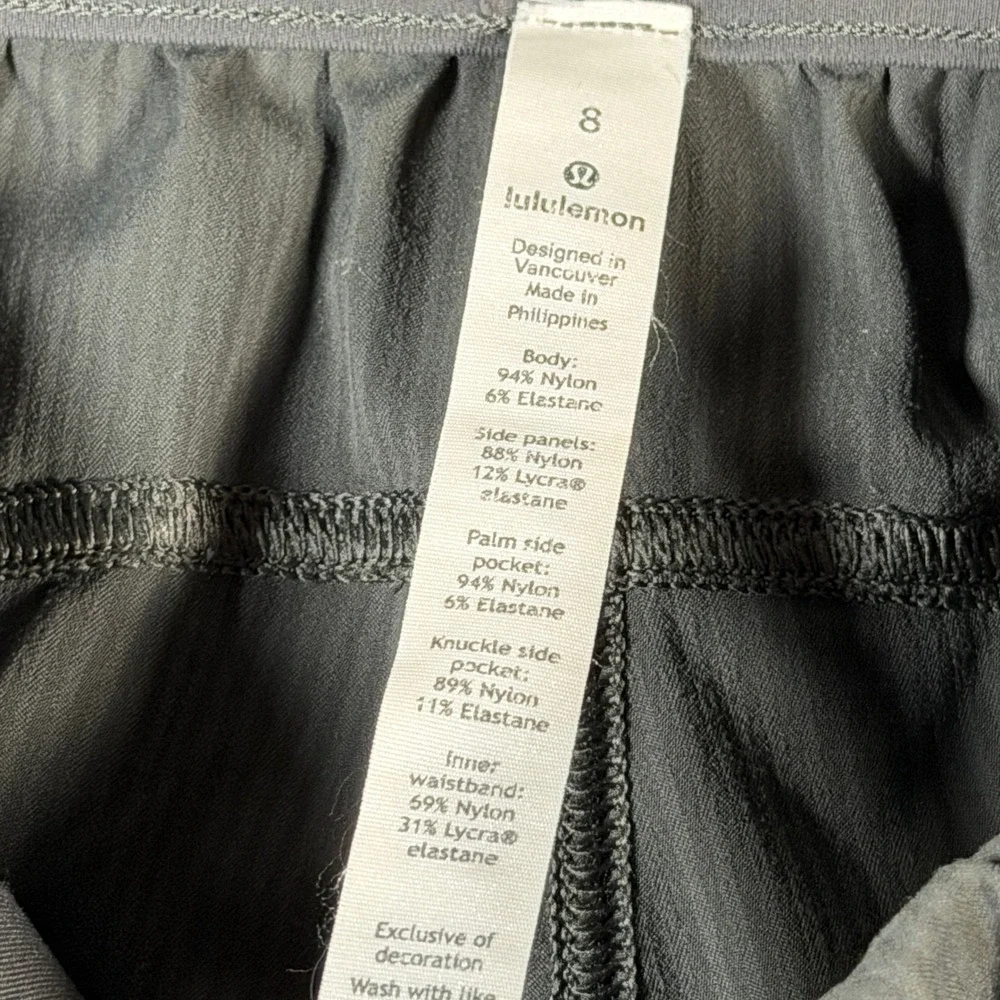 Lululemon Studio Dance Jogger Pants Women's Size 8 Charcoal Ruched‎ Ankle